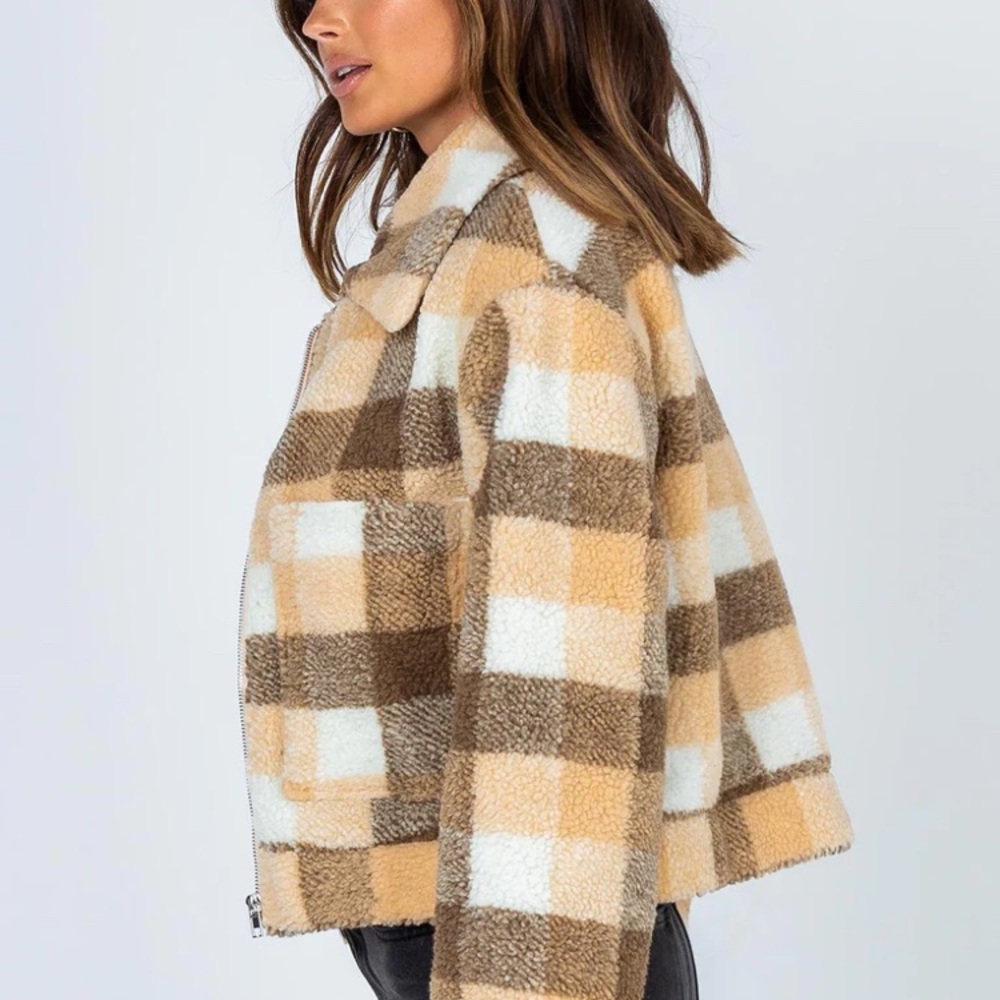Princess Polly Dorian Checkered Jacket - Size 2 - Picture 5 of 12